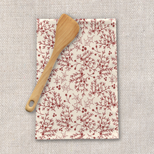 Load image into Gallery viewer, Red Christmas Branch Tea Towel