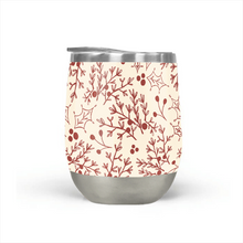 Load image into Gallery viewer, Red Christmas Branch Stemless Wine Tumbler