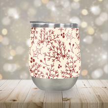 Load image into Gallery viewer, Red Christmas Branch Stemless Wine Tumbler