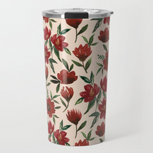 Load image into Gallery viewer, Red Fall Flowers Travel Mug