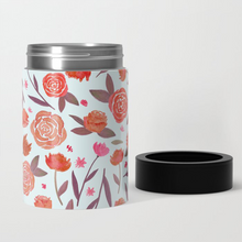 Load image into Gallery viewer, Red Floral Can Cooler/Koozie