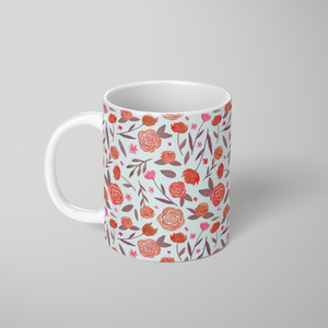 Red Floral Pattern - Mug