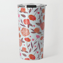 Load image into Gallery viewer, Red Floral Travel Mug