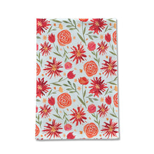 Load image into Gallery viewer, Red Flower Burst Pattern Tea Towel