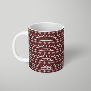 Red Snowflake Pattern - Mug