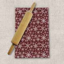 Load image into Gallery viewer, Red Snowflakes Tea Towel