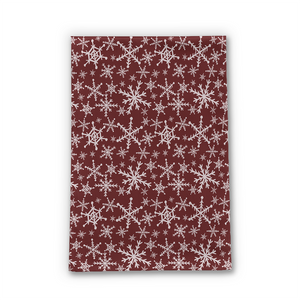 Red Snowflakes Tea Towel
