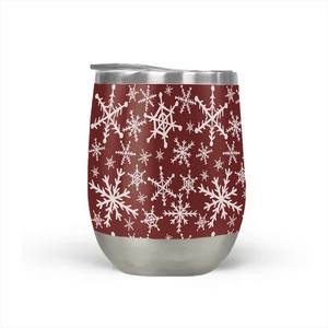 Red Snowflakes Stemless Wine Tumbler