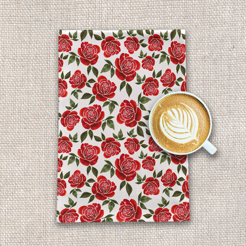 Rose Watercolor Tea Towel