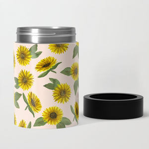 Sunflower Watercolor Can Cooler