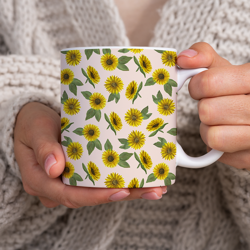 Sunflower Watercolor Pattern - Mug