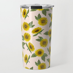 Sunflower Watercolor Travel Mug