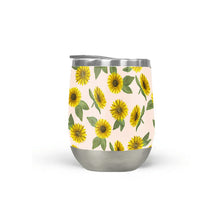 Load image into Gallery viewer, Sunflower Watercolor Pattern Stemless Wine Tumbler