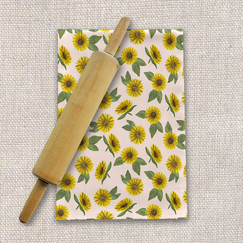 Sunflower Watercolor Pattern Tea Towel