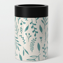Load image into Gallery viewer, Teal Falling Leaves Can Cooler/Koozie