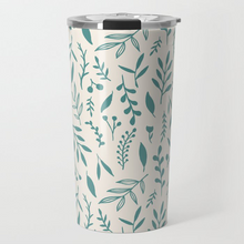 Load image into Gallery viewer, Teal Falling Leaves Travel Mug