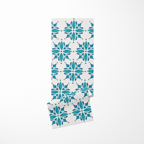 Teal Tile Yoga Mat