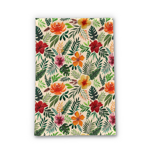 Tropical Watercolor Floral Tea Towel