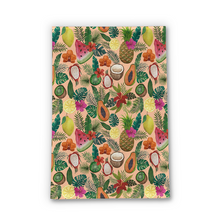 Load image into Gallery viewer, Tropical Fruit and Flowers Tea Towel