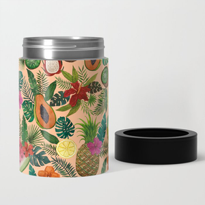 Tropical Fruit and Flowers Can Cooler/Koozie