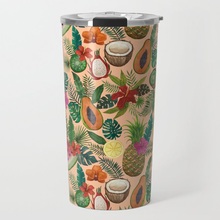 Load image into Gallery viewer, Tropical Fruit and Flowers Travel Mug