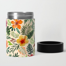 Load image into Gallery viewer, Tropical Watercolor Floral Can Cooler/Koozie
