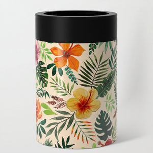 Tropical Watercolor Floral Can Cooler