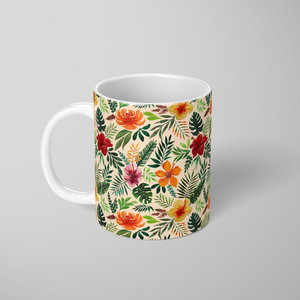 Tropical Watercolor Floral Pattern - Mug