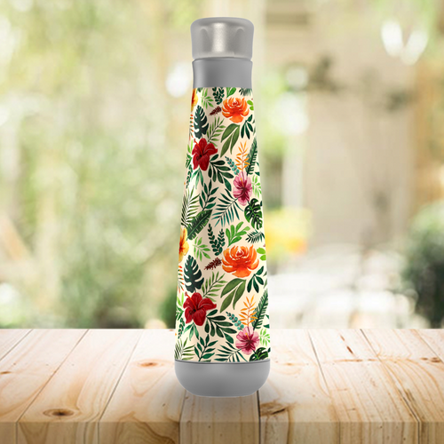 Tropical Watercolor Floral Peristyle Water Bottle