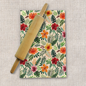 Tropical Watercolor Floral Tea Towel [Wholesale]