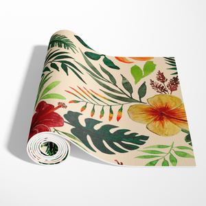 Tropical Watercolor Floral Yoga Mat