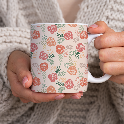 Warm Floral Pattern - Mug