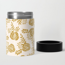 Load image into Gallery viewer, Warm Gold Floral Can Cooler
