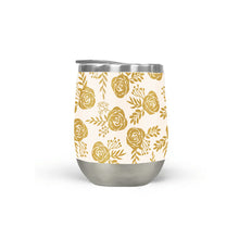 Load image into Gallery viewer, Warm Gold Floral Stemless Wine Tumblers