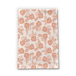 Warm Orange Floral Tea Towels