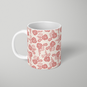 Warm Pink Floral Pattern - Mug