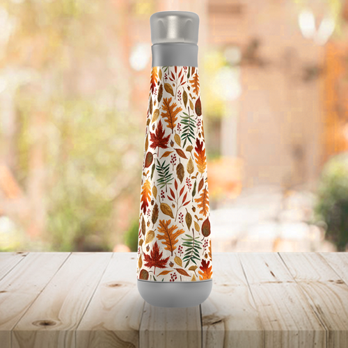 Watercolor Fall Leaves Peristyle Water Bottle