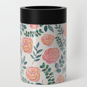 Watercolor Floral Can Cooler