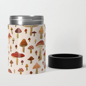 Watercolor Mushroom Can Cooler