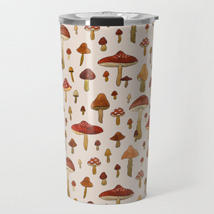 Watercolor Mushroom Travel Mug