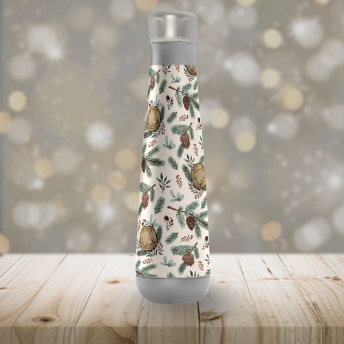 Winter Branches, Berries and Pine Cones Peristyle Water Bottle