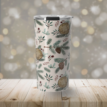 Load image into Gallery viewer, Winter Branches, Berries &amp; Pine Cones Travel Mug