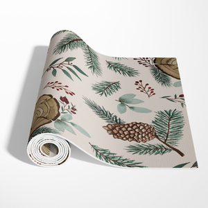 Winter Branches, Berries and Pine Cones Yoga Mat