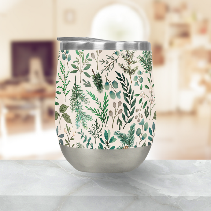 Winter Eucalyptus and Berry Stemless Wine Tumbler