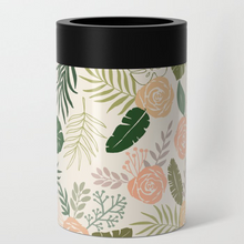Load image into Gallery viewer, Yellow and Green Tropical Floral Can Cooler/Koozie