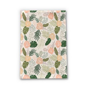 Yellow and Green Tropical Floral Tea Towel [Wholesale]