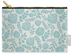 Baby Blue Floral Pattern - Carry-All Pouch