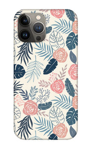 Blue and Blush Tropical Floral Pattern - Phone Case