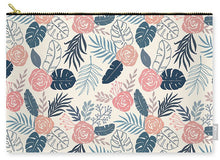Load image into Gallery viewer, Blue and Blush Tropical Floral Pattern - Carry-All Pouch