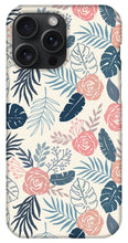 Load image into Gallery viewer, Blue and Blush Tropical Floral Pattern - Phone Case